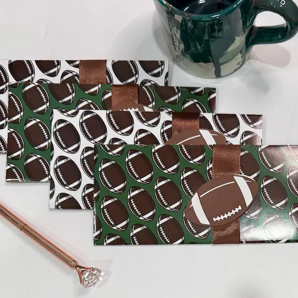 Football themed money envelopes