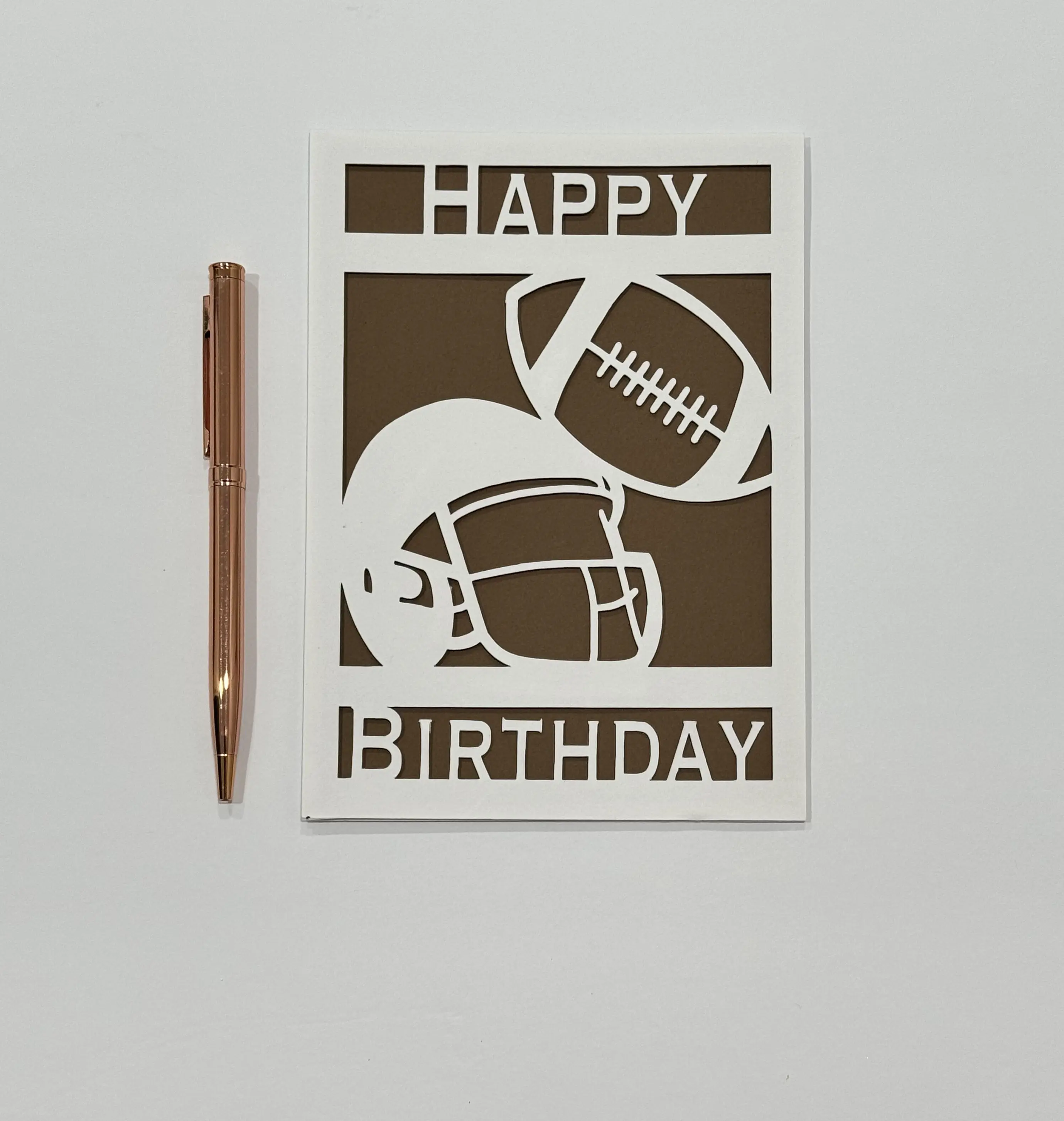 Football Birthday Card (Brown)