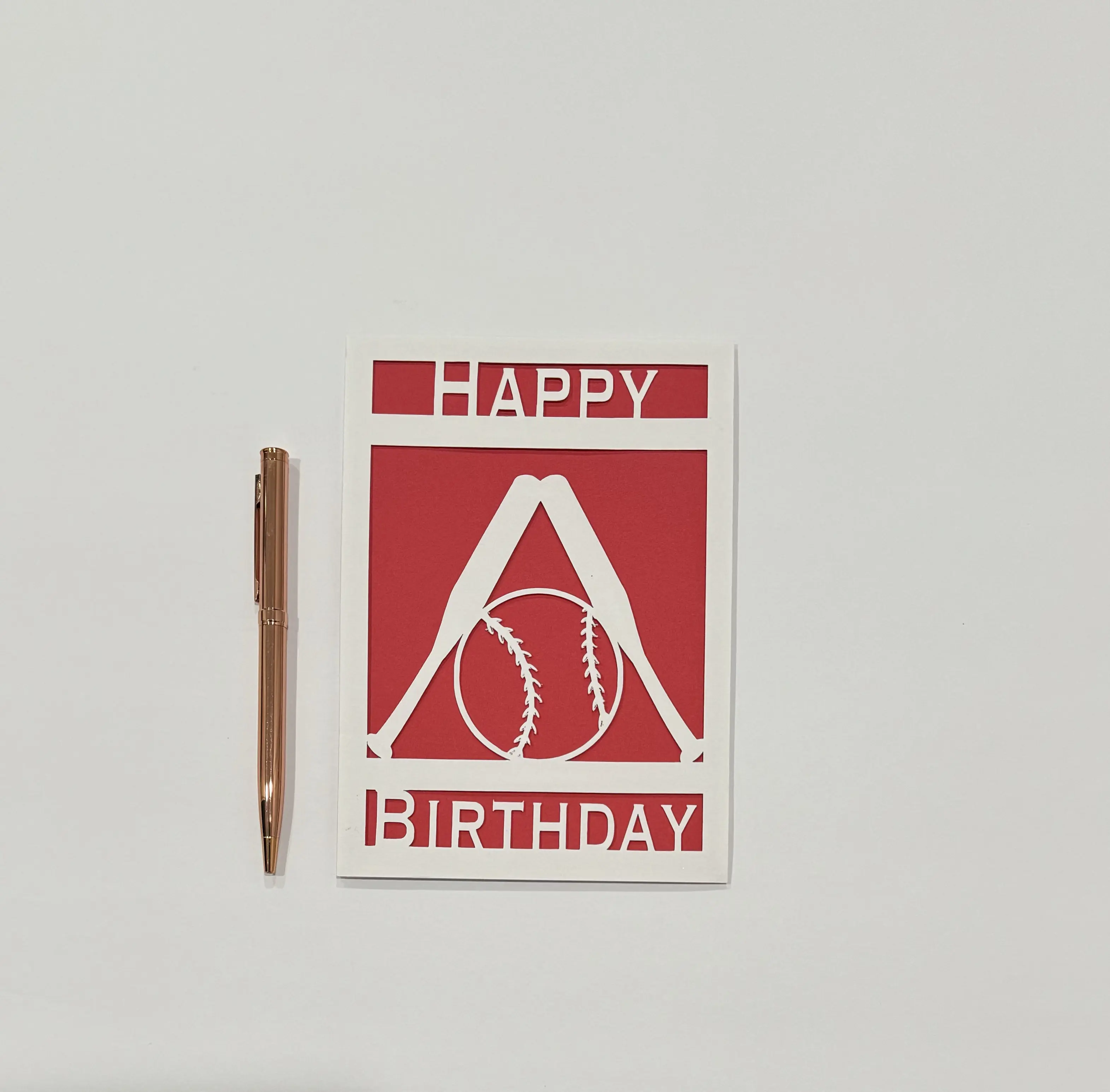 Baseball Birthday Card (Red)