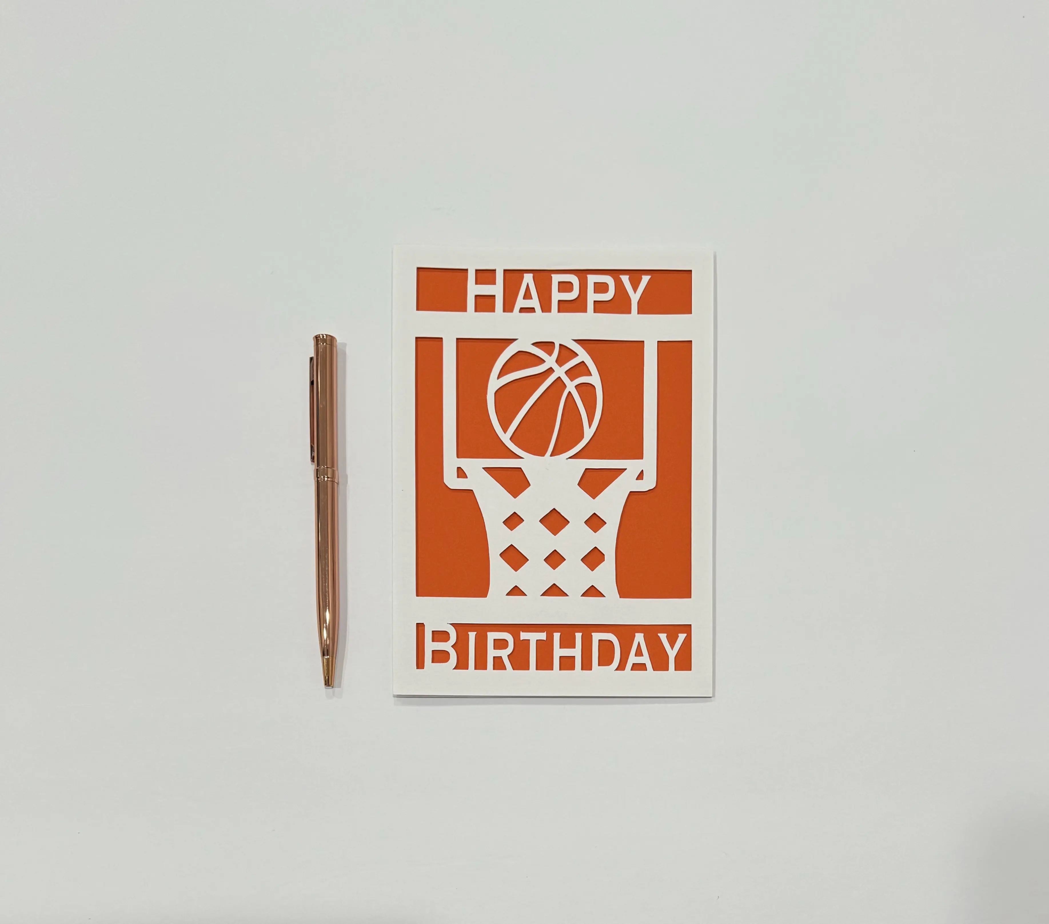Basketball Birthday Card (Orange)