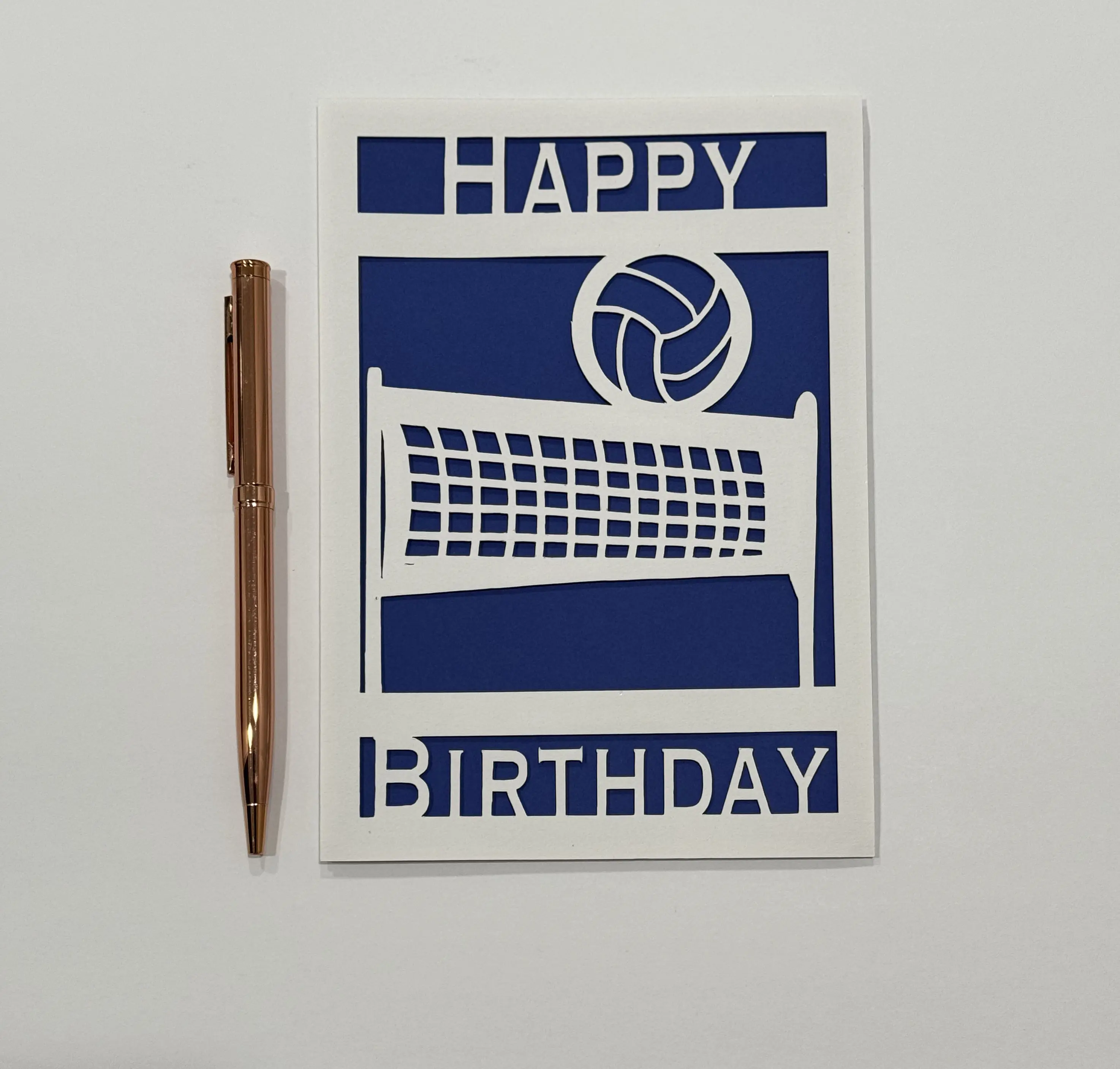 Volleyball Birthday Card (Navy)