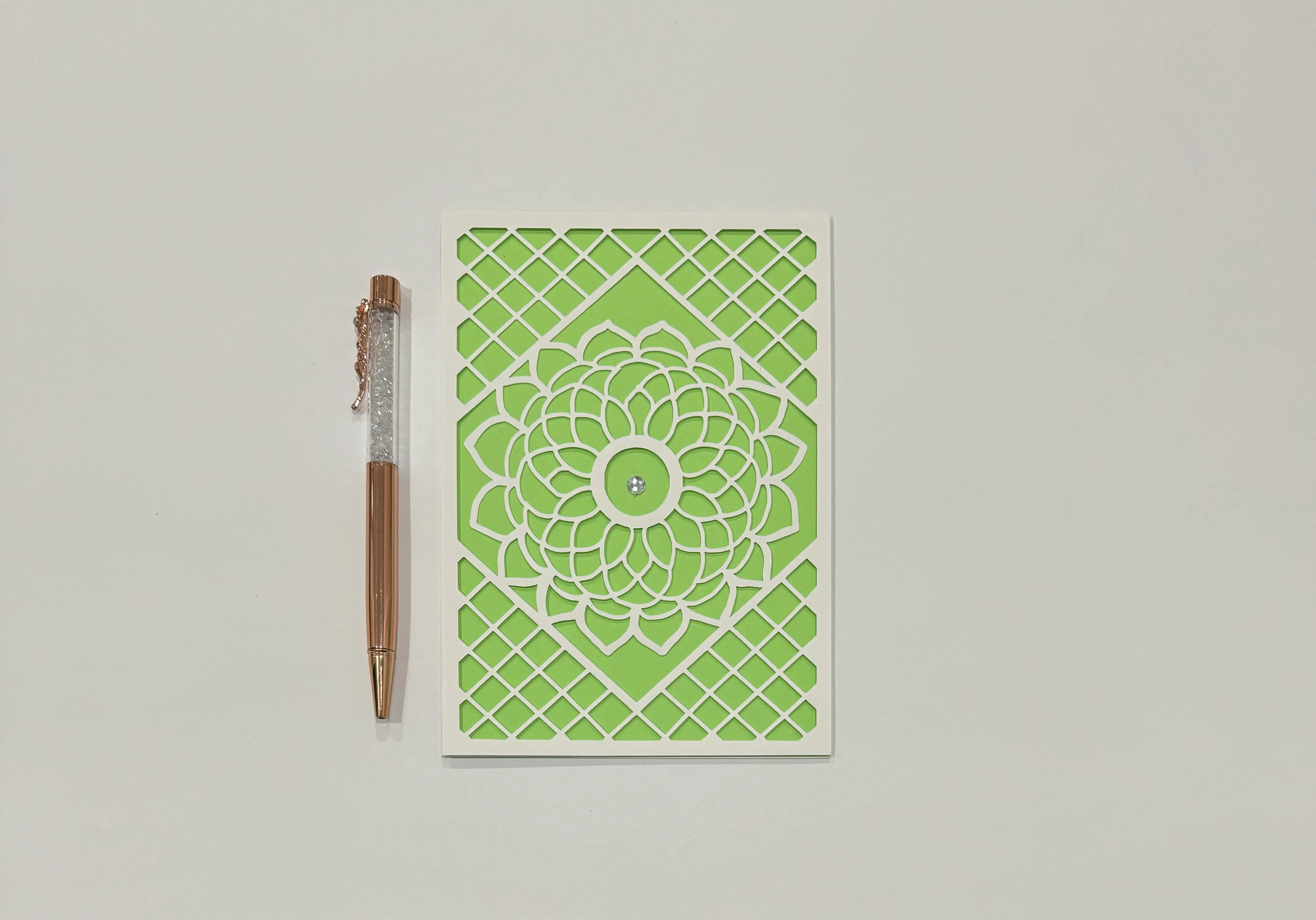Green Mandala Greeting Card