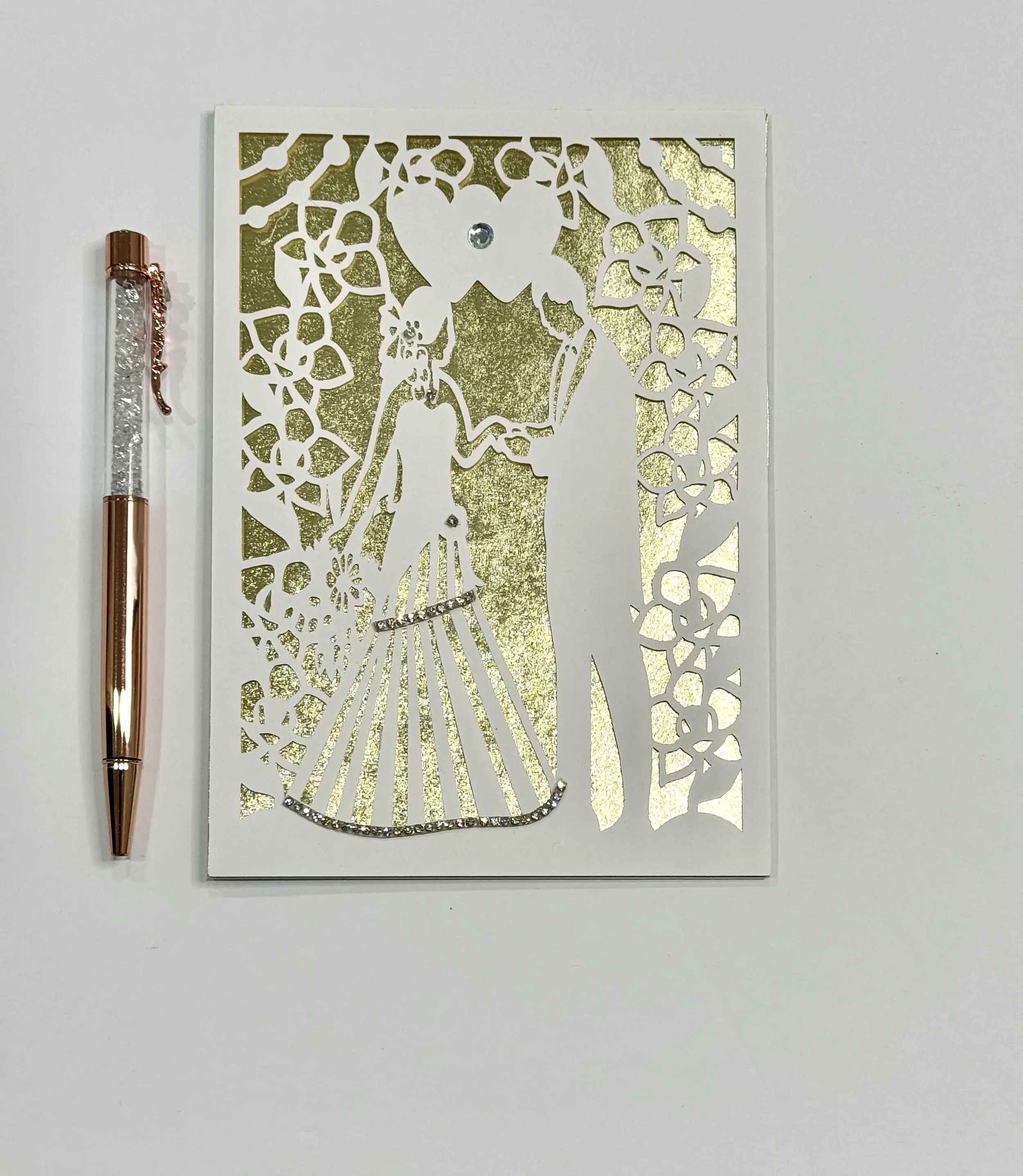 Wedding Couple Card (Gold)