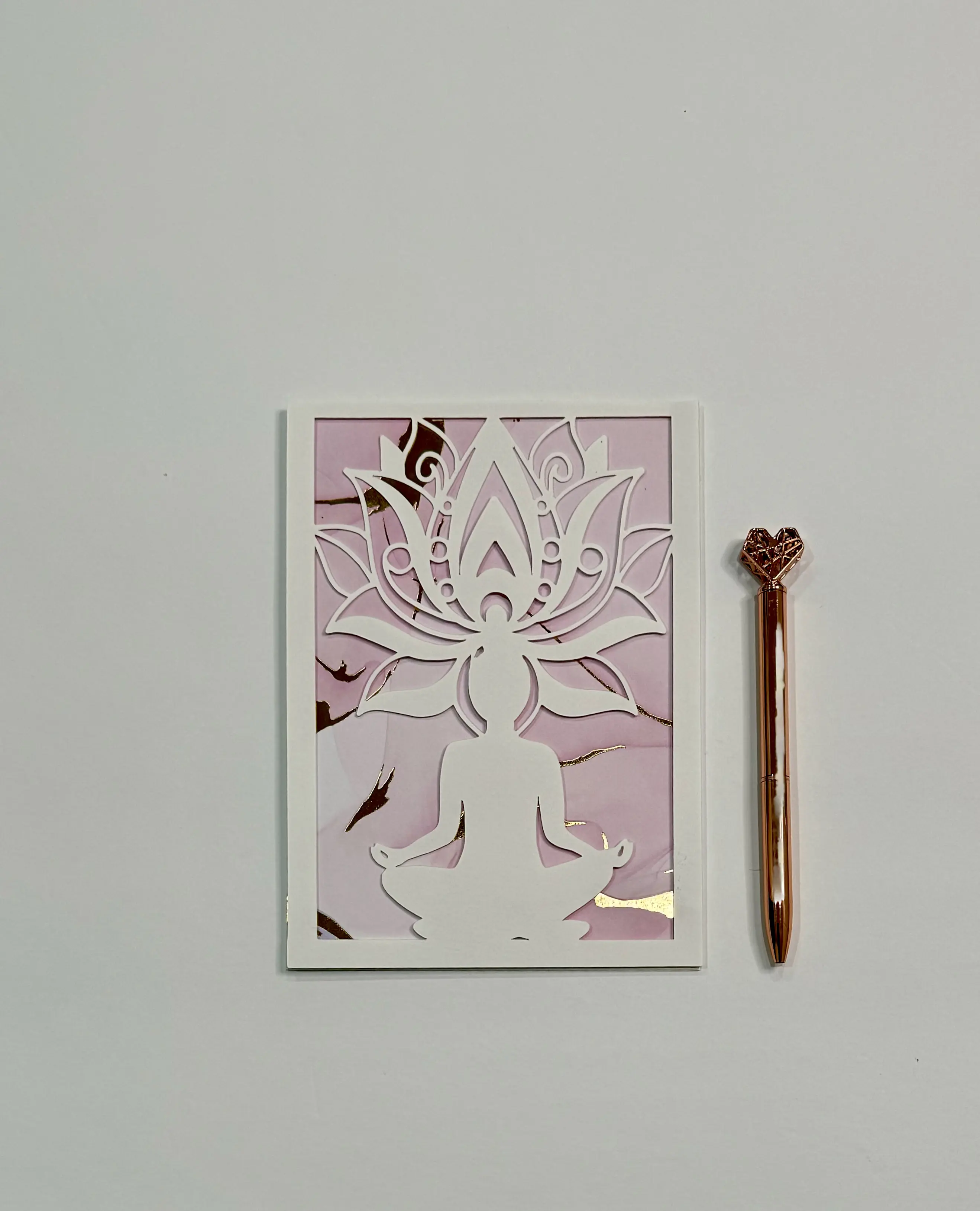 Lotus Meditation Card (Pink)