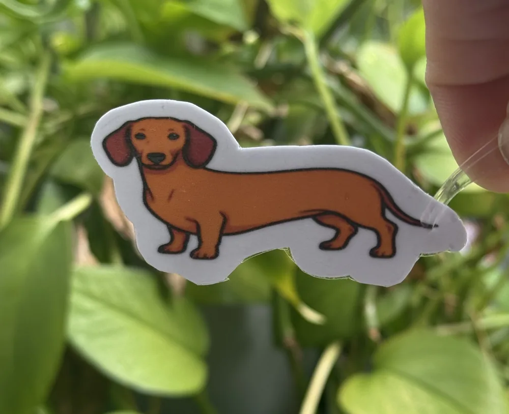 Dachshund Die-Cut Sticker (Brown)